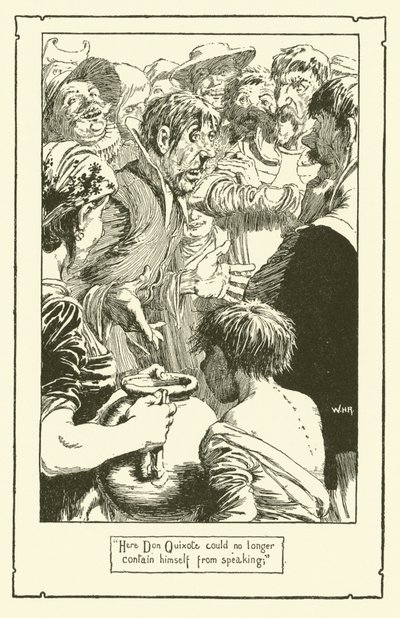 Illustration för Don Quijote (litho) av William Heath Robinson