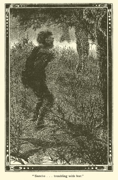 Illustration för Don Quijote (litho) av William Heath Robinson