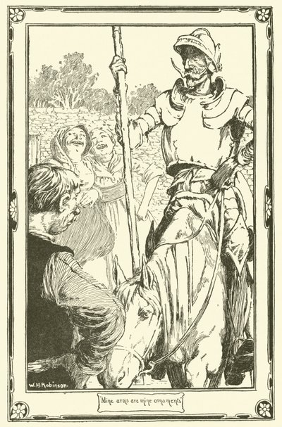 Illustration för Don Quijote (litho) av William Heath Robinson
