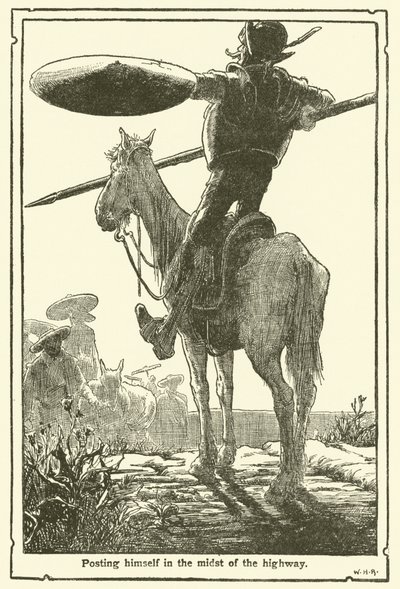 Illustration för Don Quijote (litho) av William Heath Robinson