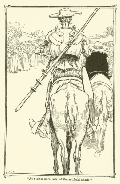 Illustration för Don Quijote (litho) av William Heath Robinson