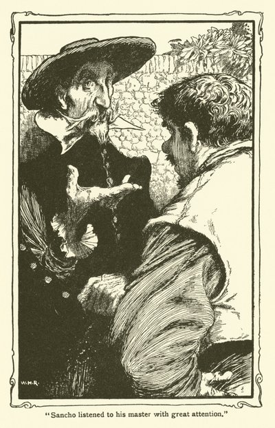 Illustration för Don Quijote (litho) av William Heath Robinson