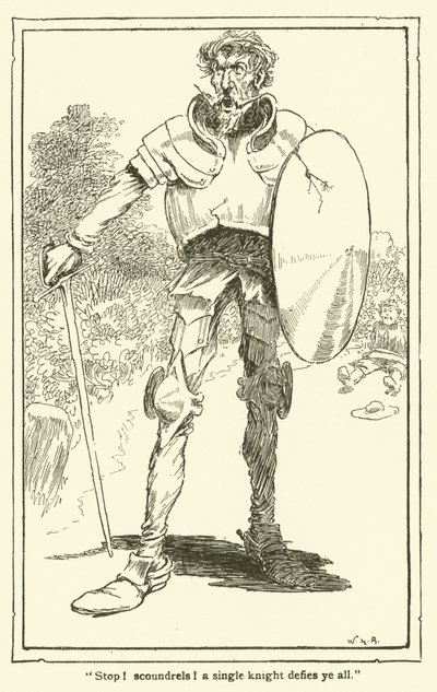 Illustration för Don Quijote (litho) av William Heath Robinson