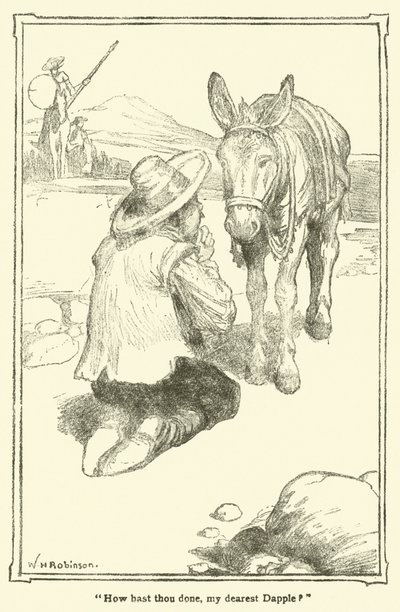 Illustration för Don Quijote (litho) av William Heath Robinson