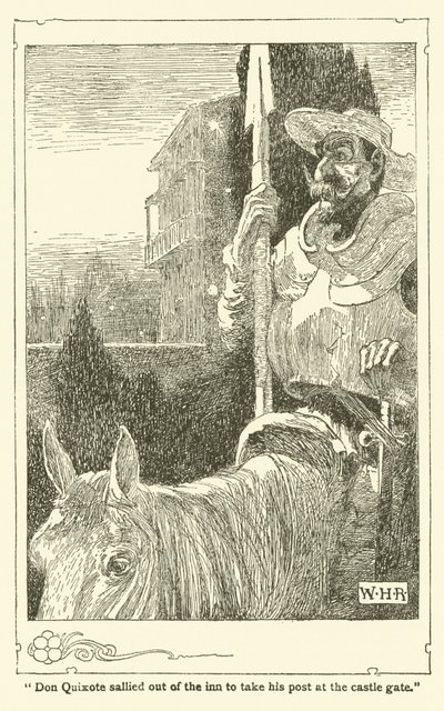 Illustration för Don Quijote (litho) av William Heath Robinson