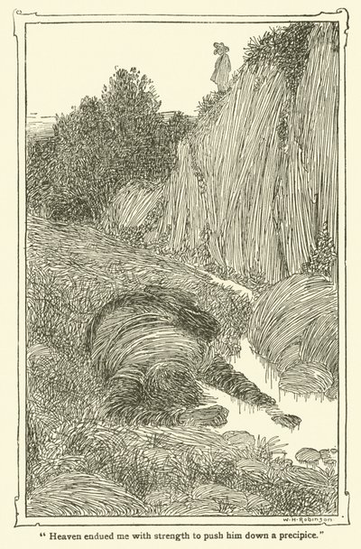 Illustration för Don Quijote (litho) av William Heath Robinson