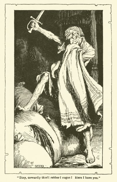 Illustration för Don Quijote (litho) av William Heath Robinson