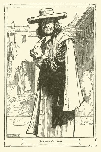 Illustration för Don Quijote (litho) av William Heath Robinson