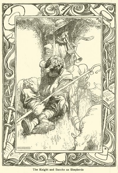 Illustration för Don Quijote (litho) av William Heath Robinson