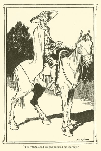 Illustration för Don Quijote (litho) av William Heath Robinson