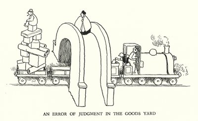 Illustration för Railway Ribaldry av W Heath Robinson (litho) av William Heath Robinson