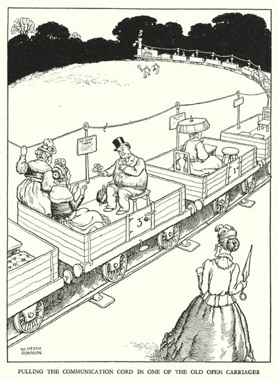 Illustration för Railway Ribaldry av W Heath Robinson (litho) av William Heath Robinson