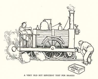 Illustration för Railway Ribaldry av W Heath Robinson (litho) av William Heath Robinson