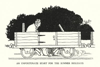 Illustration för Railway Ribaldry av W Heath Robinson (litho) av William Heath Robinson