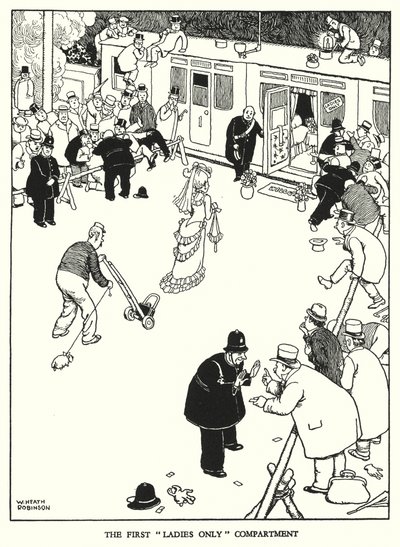 Illustration för Railway Ribaldry av W Heath Robinson (litho) av William Heath Robinson