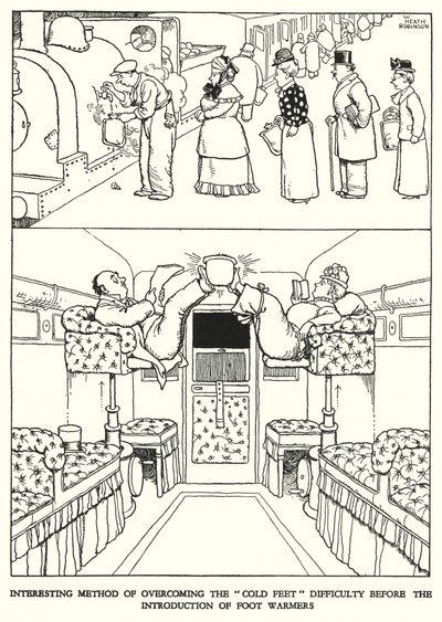 Illustration för Railway Ribaldry av W Heath Robinson (litho) av William Heath Robinson