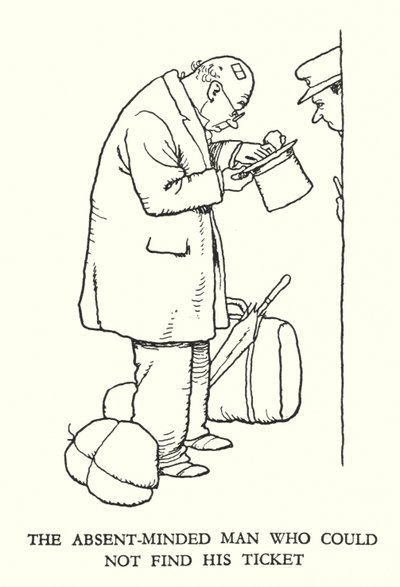 Illustration för Railway Ribaldry av W Heath Robinson (litho) av William Heath Robinson