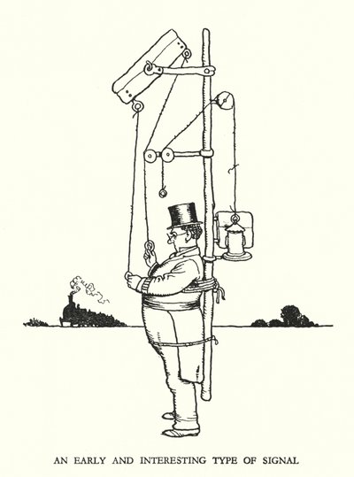Illustration för Railway Ribaldry av W Heath Robinson (litho) av William Heath Robinson