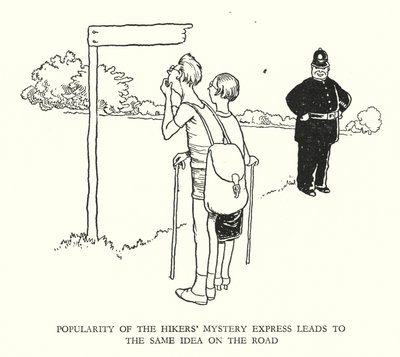 Illustration för Railway Ribaldry av W Heath Robinson (litho) av William Heath Robinson
