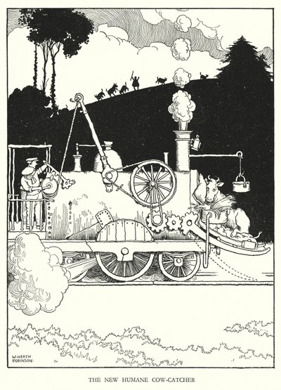 Illustration för Railway Ribaldry av W Heath Robinson (litho) av William Heath Robinson