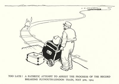 Illustration för Railway Ribaldry av W Heath Robinson (litho) av William Heath Robinson