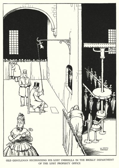 Illustration för Railway Ribaldry av W Heath Robinson (litho) av William Heath Robinson