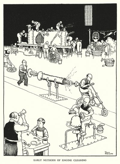 Illustration för Railway Ribaldry av W Heath Robinson (litho) av William Heath Robinson