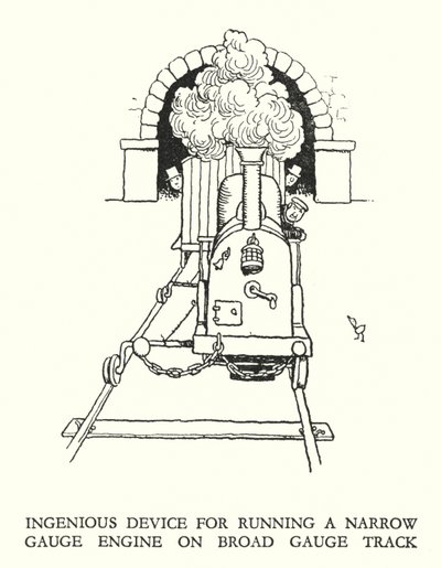 Illustration för Railway Ribaldry av W Heath Robinson (litho) av William Heath Robinson