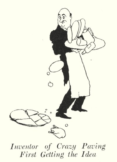 Uppfinnare av Crazy Paving Får först idén (litho) av William Heath Robinson