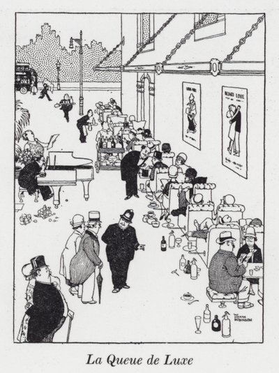 La Queue de Luxe (litho) av William Heath Robinson