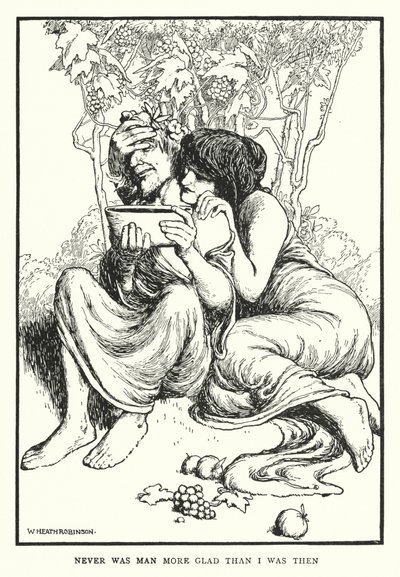 Aldrig var människan gladare än jag då (litho) av William Heath Robinson