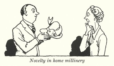 Nyhet i hushållning (litho) av William Heath Robinson