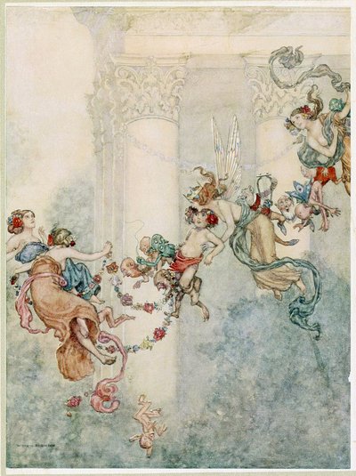 Puck: Hon har aldrig haft en så söt byte, från A Midsummer Nights Dream, pub. 1914 av William Heath Robinson