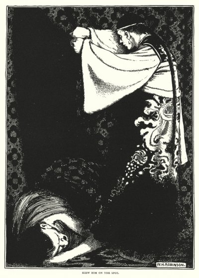 Dräpte honom på plats (gravyr) av William Heath Robinson