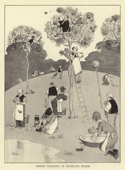 Vårstädning i Highgate woods av William Heath Robinson