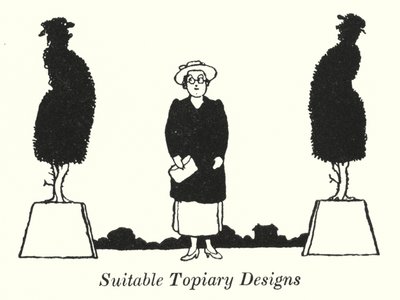 Lämpliga Topiary Designs (litho) av William Heath Robinson