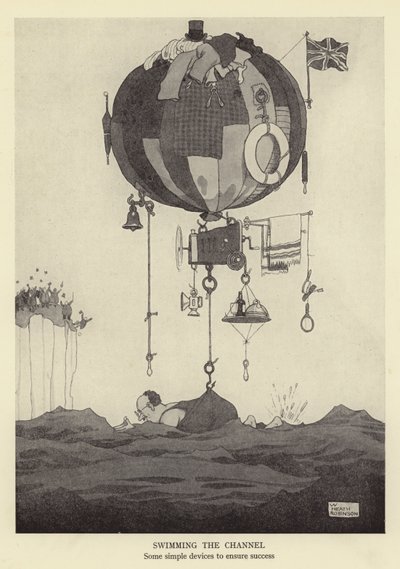 Simning av kanalen, några enkla hjälpmedel för att säkerställa framgång av William Heath Robinson
