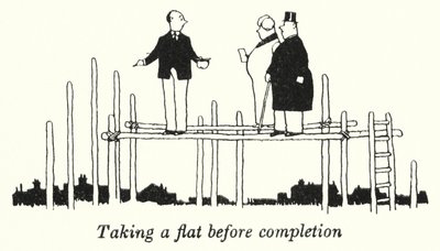 Ta en lägenhet innan färdigställandet (litho) av William Heath Robinson