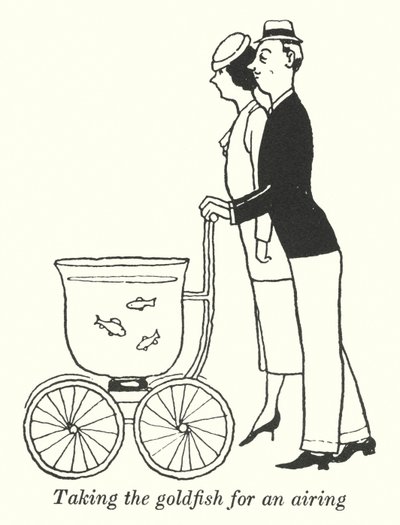 Ta guldfisken för en luftning (litho) av William Heath Robinson