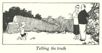 Att berätta sanningen (litho) av William Heath Robinson