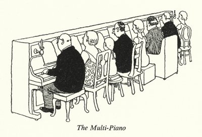 Multipianot (litho) av William Heath Robinson