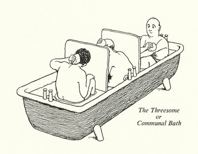 Trekanten eller gemensamt bad (litho) av William Heath Robinson