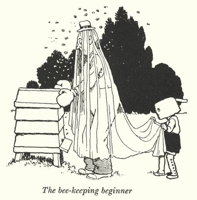 Biodlingsnybörjaren (litho) av William Heath Robinson