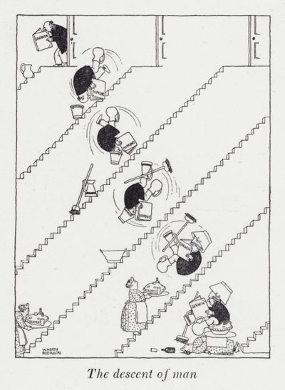 Människans härkomst (litho) av William Heath Robinson