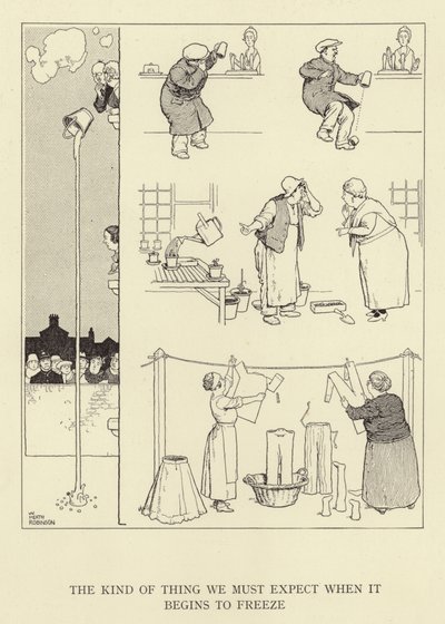 Det som vi måste förvänta oss när det börjar frysa. av William Heath Robinson