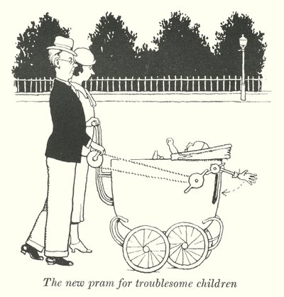 Den nya vagnen för jobbiga barn (litho) av William Heath Robinson