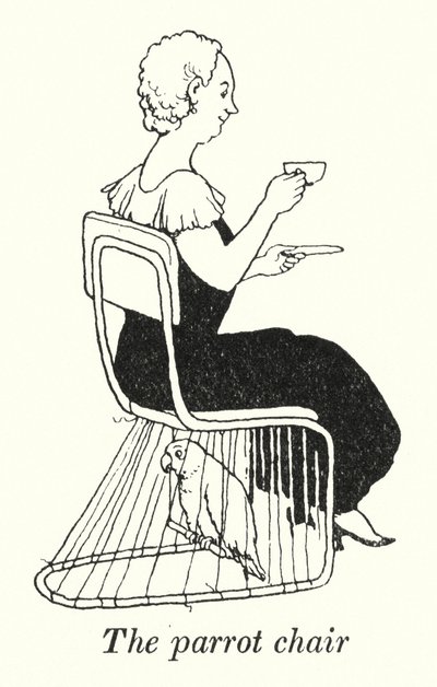 Papegojstolen (litho) av William Heath Robinson