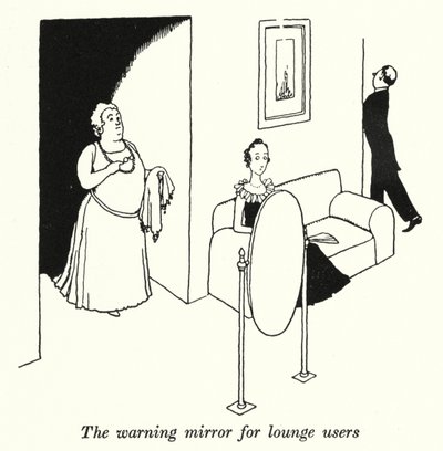 Varningsspegeln för loungeanvändare (litho) av William Heath Robinson