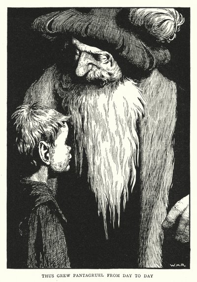 Så växte Pantagruel från dag till dag (litho) av William Heath Robinson