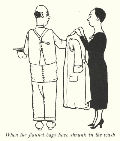 När flanellpåsarna har krympt i tvätten (litho) av William Heath Robinson